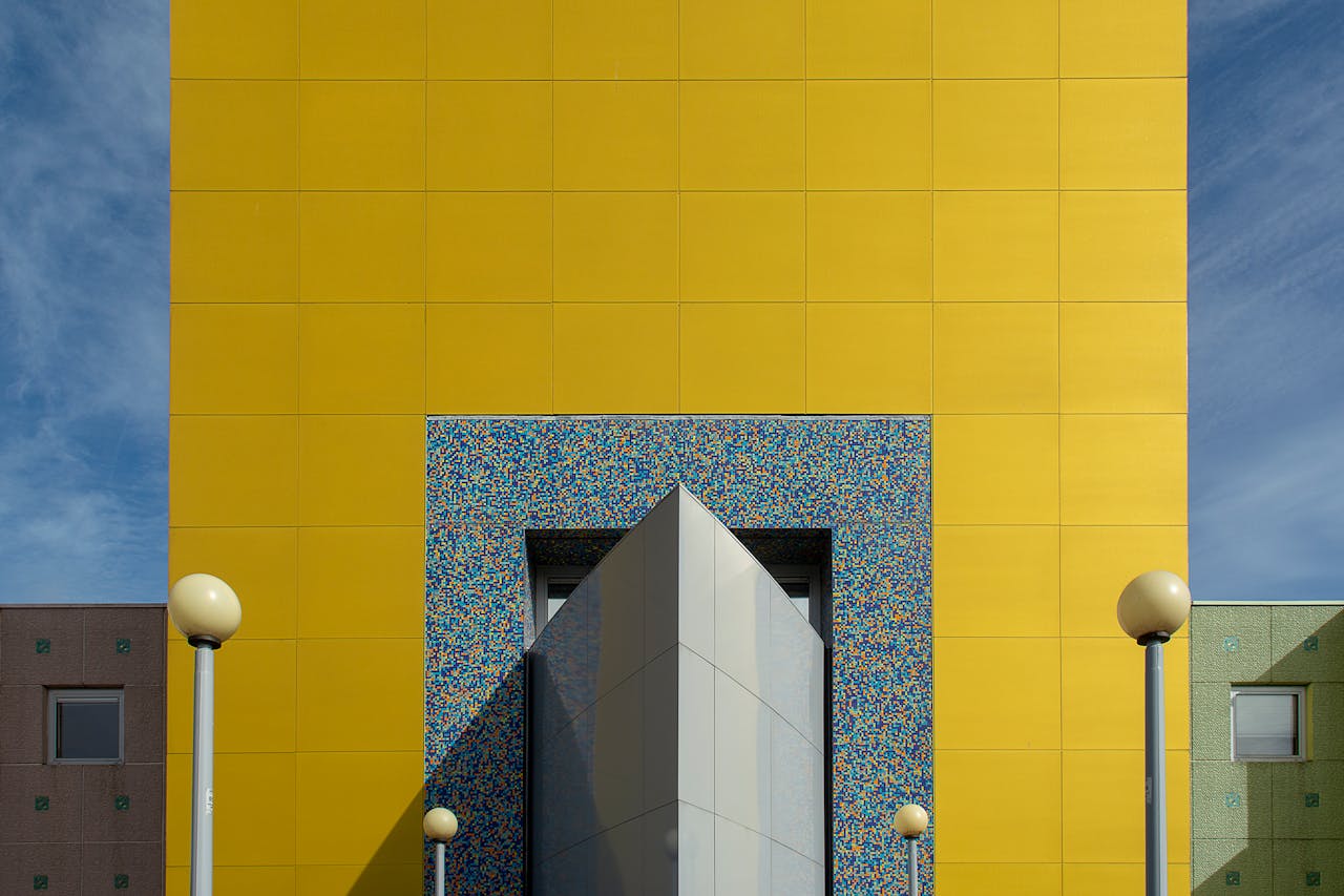 Bold and colorful modern architectural design in Groningen, Netherlands.